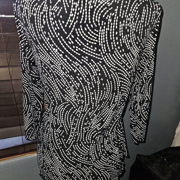 Nine West Womans 3/4 Sleeve Black/White Blouse Size L - Picture 7 of 12